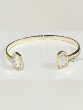 Kendra Scott Gold Open Cuff with Clear Oval Stones